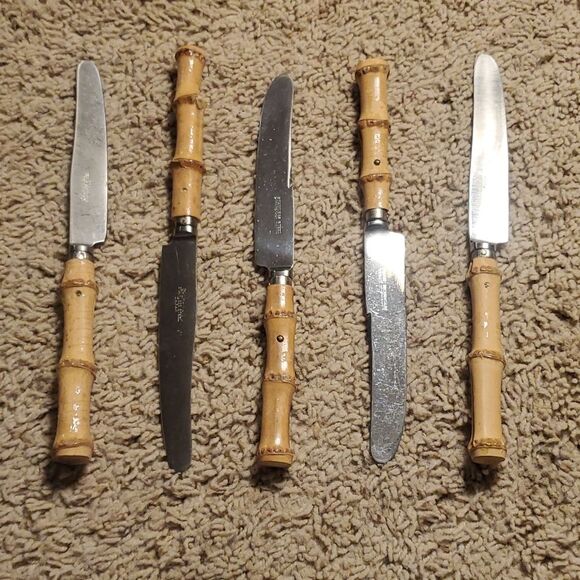 Mitsuboshi Stainless Bamboo Handle 18 Knives Forks Spoons - Japan - Picture 2 of 12